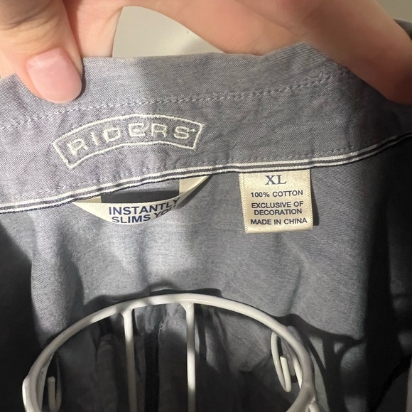 Vintage Riders By Lee Women’s Slimming Cotton Short Sleeve Button Up Size XL - Picture 2 of 3